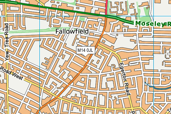 M14 0JL map - OS VectorMap District (Ordnance Survey)