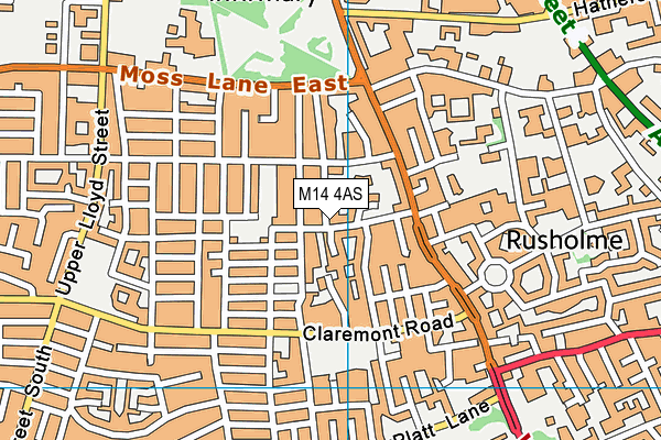 M14 4AS map - OS VectorMap District (Ordnance Survey)