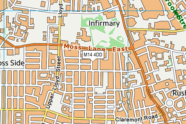 M14 4DD map - OS VectorMap District (Ordnance Survey)