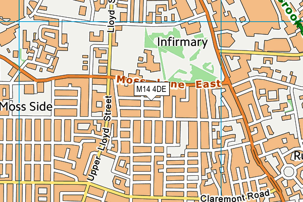 M14 4DE map - OS VectorMap District (Ordnance Survey)