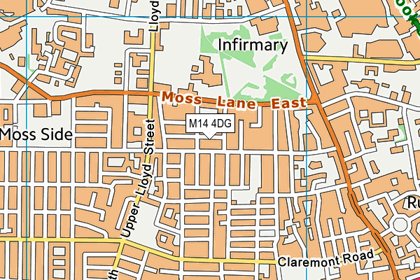 M14 4DG map - OS VectorMap District (Ordnance Survey)
