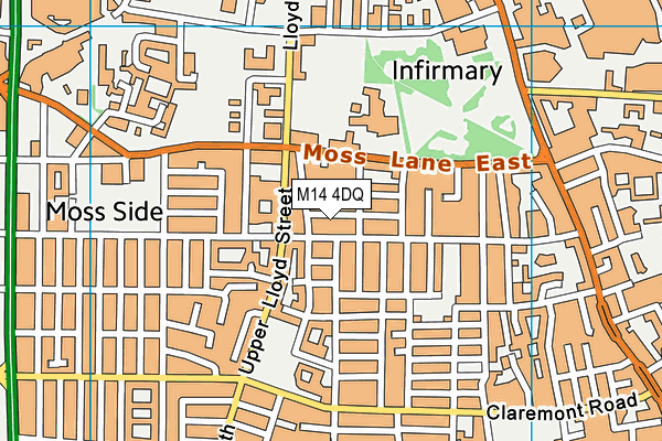 M14 4DQ map - OS VectorMap District (Ordnance Survey)