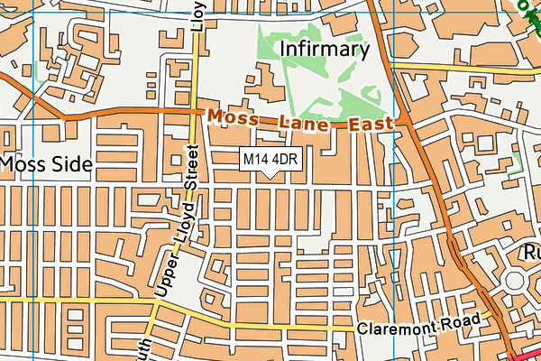 M14 4DR map - OS VectorMap District (Ordnance Survey)