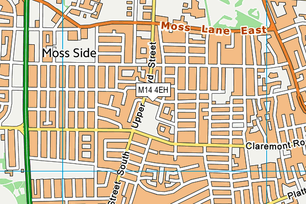 M14 4EH map - OS VectorMap District (Ordnance Survey)