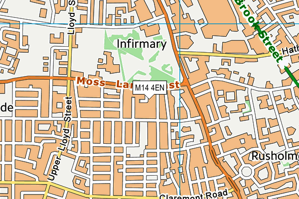 M14 4EN map - OS VectorMap District (Ordnance Survey)