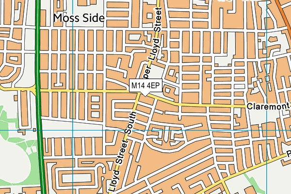 M14 4EP map - OS VectorMap District (Ordnance Survey)