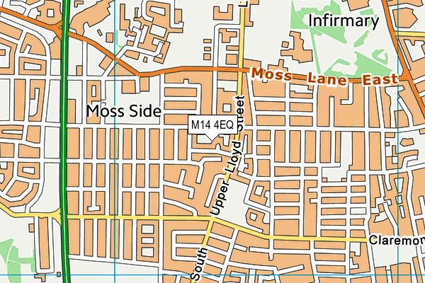 M14 4EQ map - OS VectorMap District (Ordnance Survey)