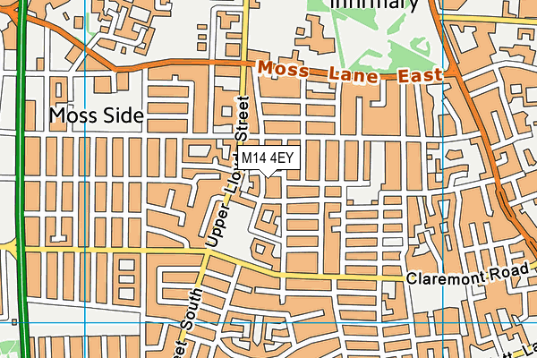 M14 4EY map - OS VectorMap District (Ordnance Survey)