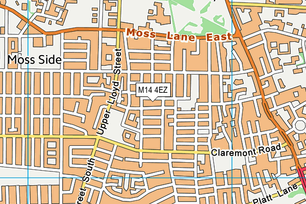 M14 4EZ map - OS VectorMap District (Ordnance Survey)