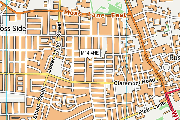 M14 4HE map - OS VectorMap District (Ordnance Survey)