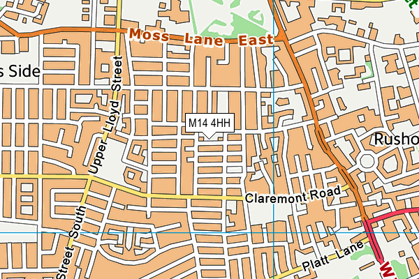 M14 4HH map - OS VectorMap District (Ordnance Survey)