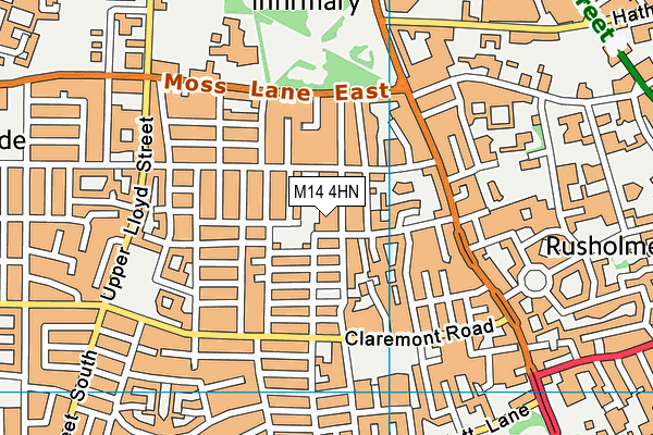 M14 4HN map - OS VectorMap District (Ordnance Survey)