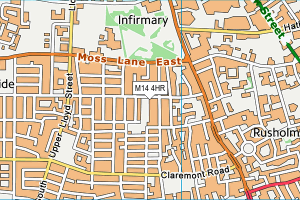 M14 4HR map - OS VectorMap District (Ordnance Survey)