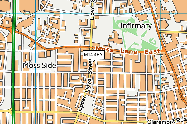 M14 4HY map - OS VectorMap District (Ordnance Survey)