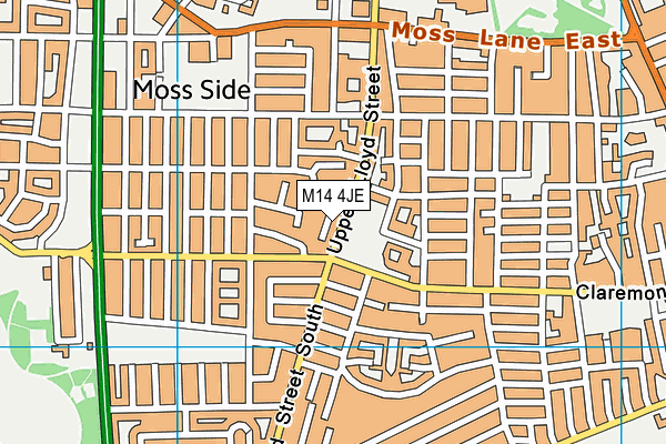 M14 4JE map - OS VectorMap District (Ordnance Survey)