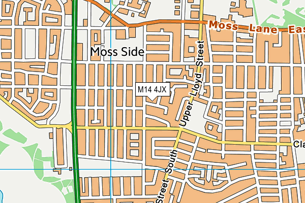 M14 4JX map - OS VectorMap District (Ordnance Survey)