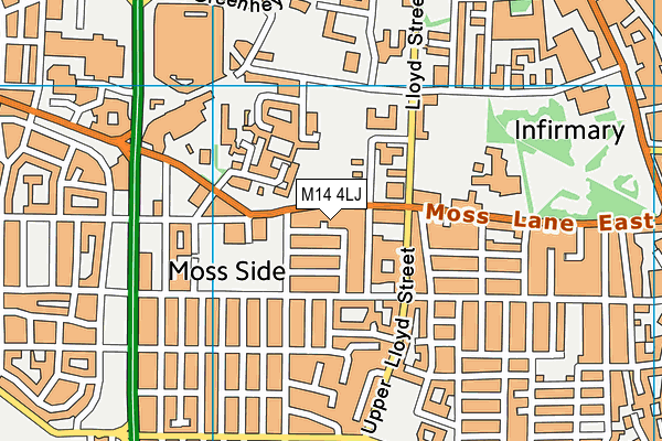 M14 4LJ map - OS VectorMap District (Ordnance Survey)