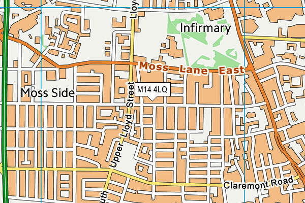 M14 4LQ map - OS VectorMap District (Ordnance Survey)