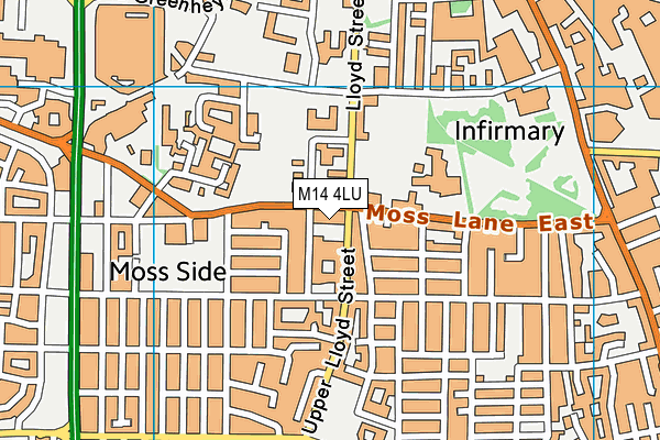 M14 4LU map - OS VectorMap District (Ordnance Survey)