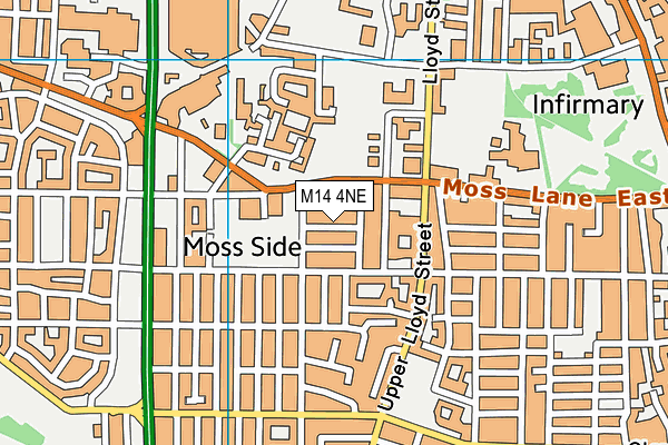 M14 4NE map - OS VectorMap District (Ordnance Survey)