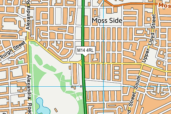 M14 4RL map - OS VectorMap District (Ordnance Survey)