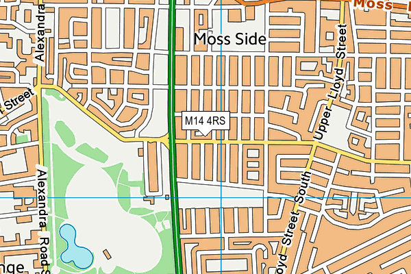 M14 4RS map - OS VectorMap District (Ordnance Survey)