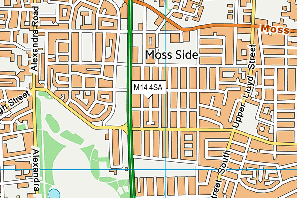M14 4SA map - OS VectorMap District (Ordnance Survey)