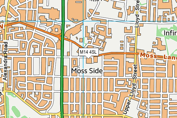 Moss Side Millennium Powerhouse map (M14 4SL) - OS VectorMap District (Ordnance Survey)