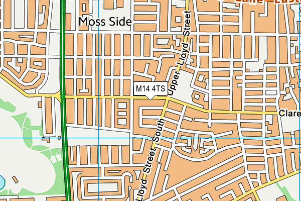 M14 4TS map - OS VectorMap District (Ordnance Survey)