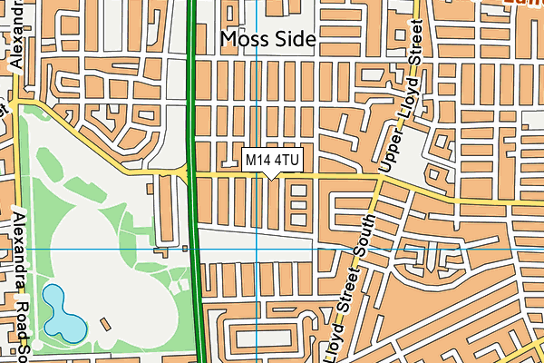 M14 4TU map - OS VectorMap District (Ordnance Survey)