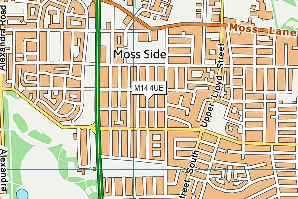 M14 4UE map - OS VectorMap District (Ordnance Survey)