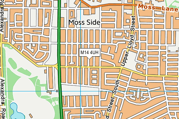 M14 4UH map - OS VectorMap District (Ordnance Survey)