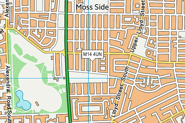 M14 4UN map - OS VectorMap District (Ordnance Survey)