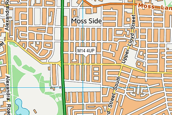 M14 4UP map - OS VectorMap District (Ordnance Survey)