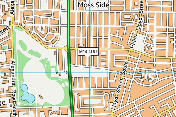 M14 4UU map - OS VectorMap District (Ordnance Survey)