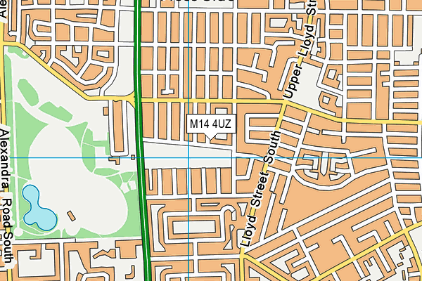 M14 4UZ map - OS VectorMap District (Ordnance Survey)