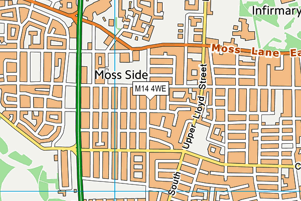 M14 4WE map - OS VectorMap District (Ordnance Survey)