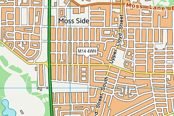 M14 4WH map - OS VectorMap District (Ordnance Survey)