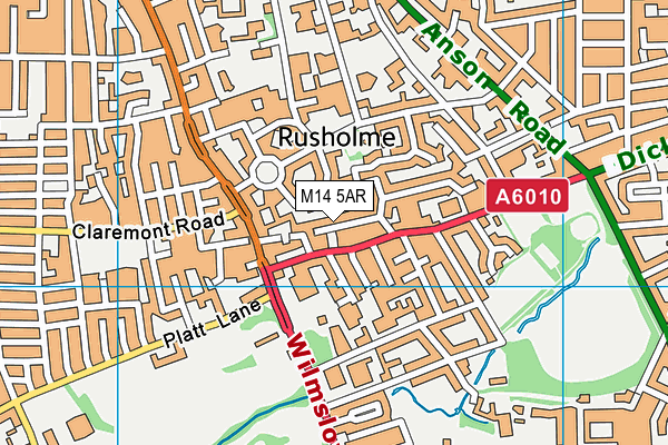 M14 5AR map - OS VectorMap District (Ordnance Survey)