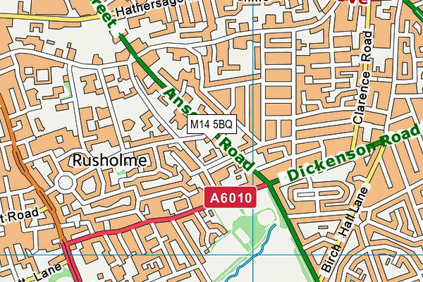 M14 5BQ map - OS VectorMap District (Ordnance Survey)