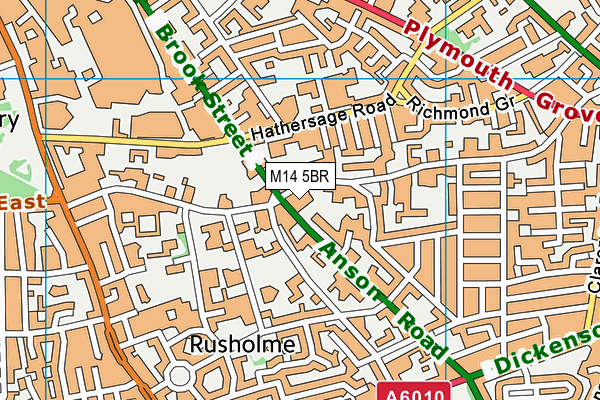 M14 5BR map - OS VectorMap District (Ordnance Survey)