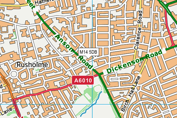 M14 5DB map - OS VectorMap District (Ordnance Survey)