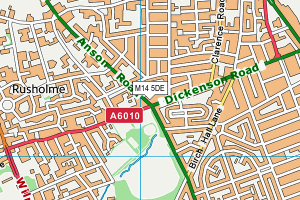 M14 5DE map - OS VectorMap District (Ordnance Survey)