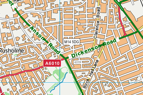 M14 5DG map - OS VectorMap District (Ordnance Survey)