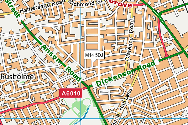 M14 5DJ map - OS VectorMap District (Ordnance Survey)