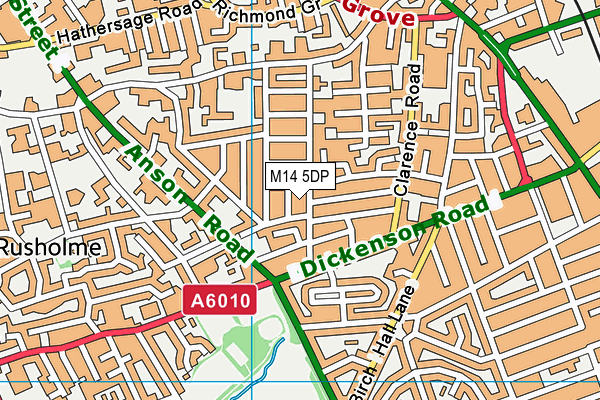 M14 5DP map - OS VectorMap District (Ordnance Survey)