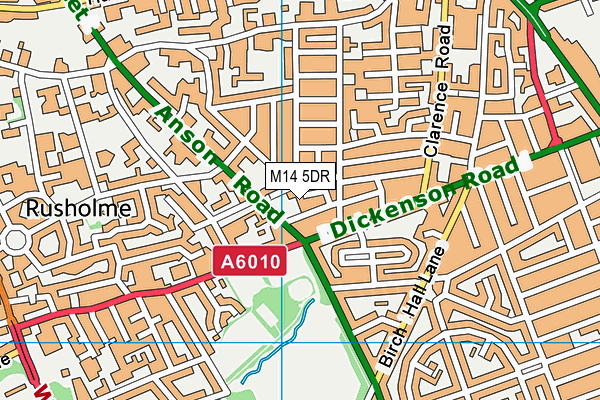 M14 5DR map - OS VectorMap District (Ordnance Survey)