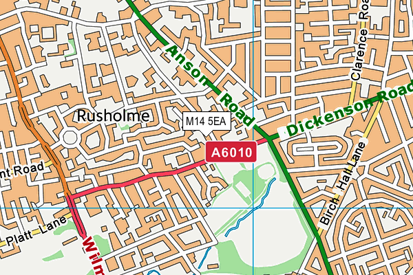 M14 5EA map - OS VectorMap District (Ordnance Survey)