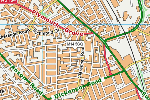 M14 5GQ map - OS VectorMap District (Ordnance Survey)