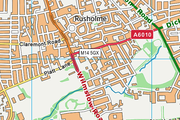 M14 5GX map - OS VectorMap District (Ordnance Survey)